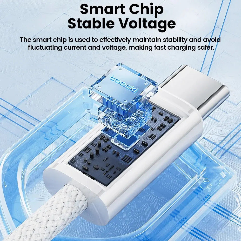 Toocki 6A USB Cable Type C 66W Fast Charging For Huawei P40 P30 Type C