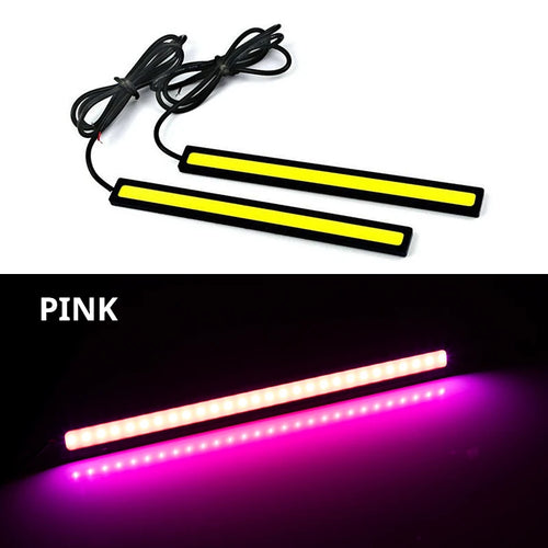 Ultra Thin Bright LED Car COB Daytime Running Lights SuperBright Low