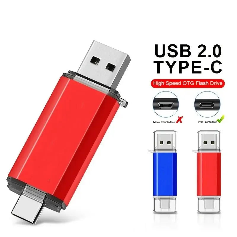 NEW Type-C 2 in 1 OTG 128GB 64GB Pendrive High Speed USB Flash Drive