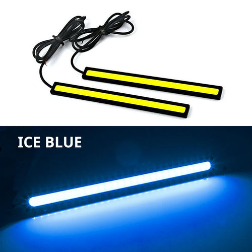 Ultra Thin Bright LED Car COB Daytime Running Lights SuperBright Low