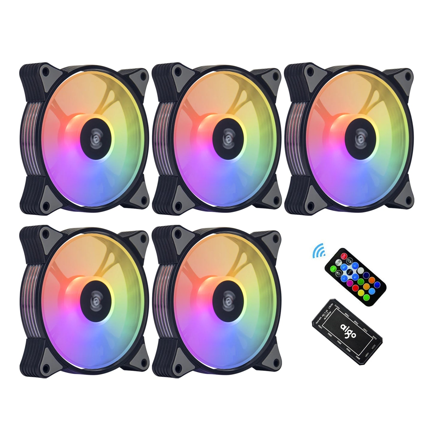 Aigo AR12 120mm PC Gamer Computer Case Fan RGB 12v Heatsink Aura Sync