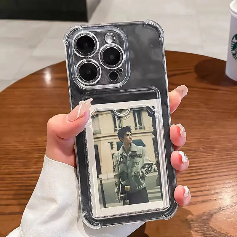 Transparent Card Slot Funda For Xiaomi Redmi Note 13 Pro 5G Case Note