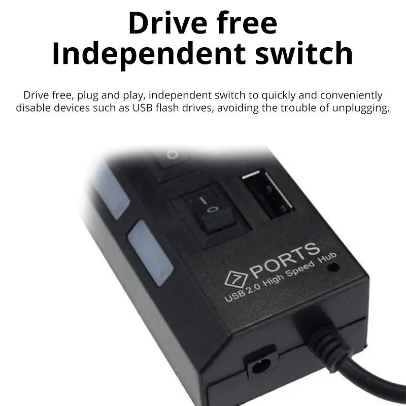 Switch Extension Hub 7-port USB2.0 Hub Computer USB Extension Hub One