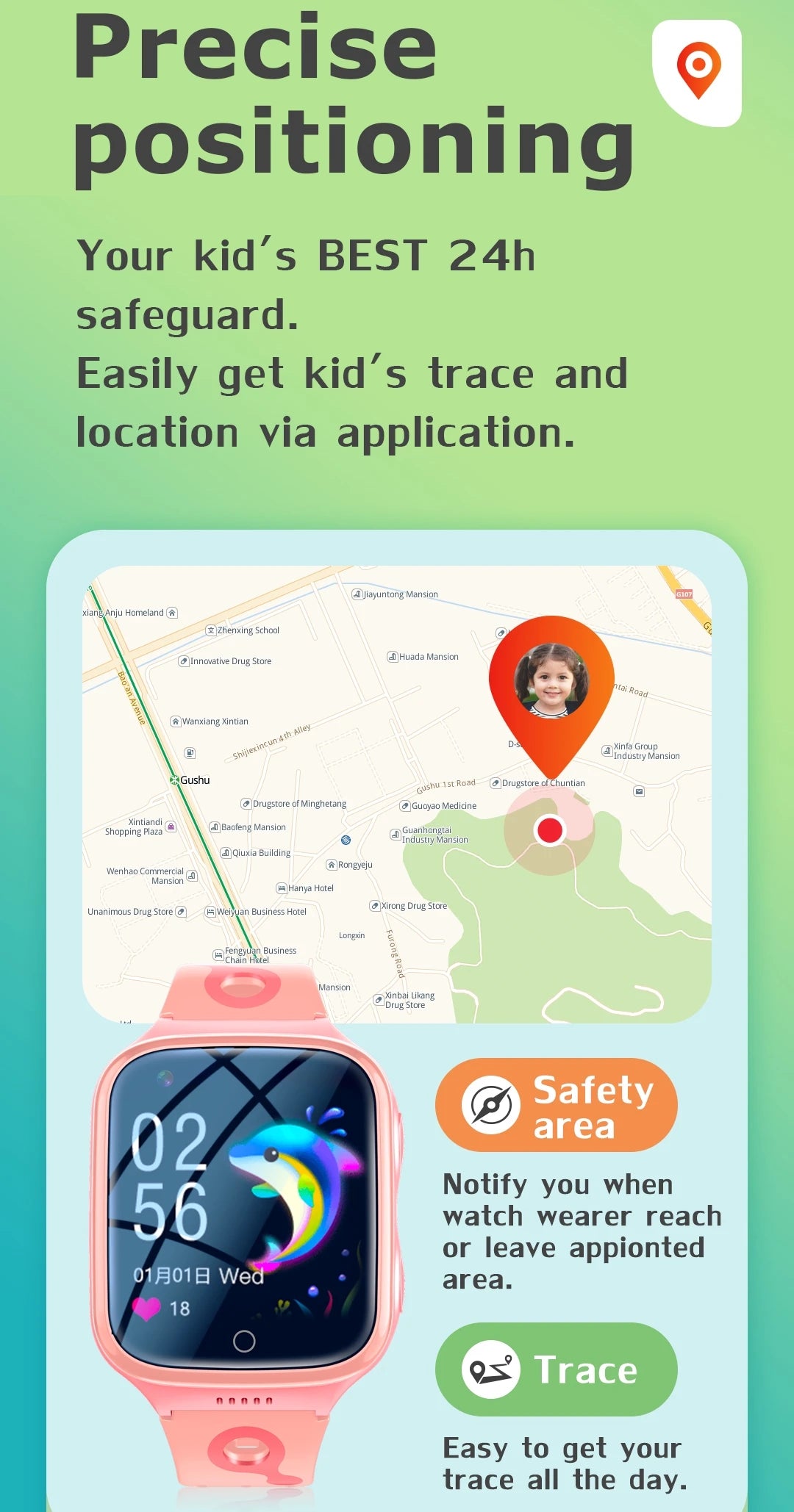 Children's Smart Watch Kids GPS Watch SOS 4G Sim Phone Smartwatch K9H