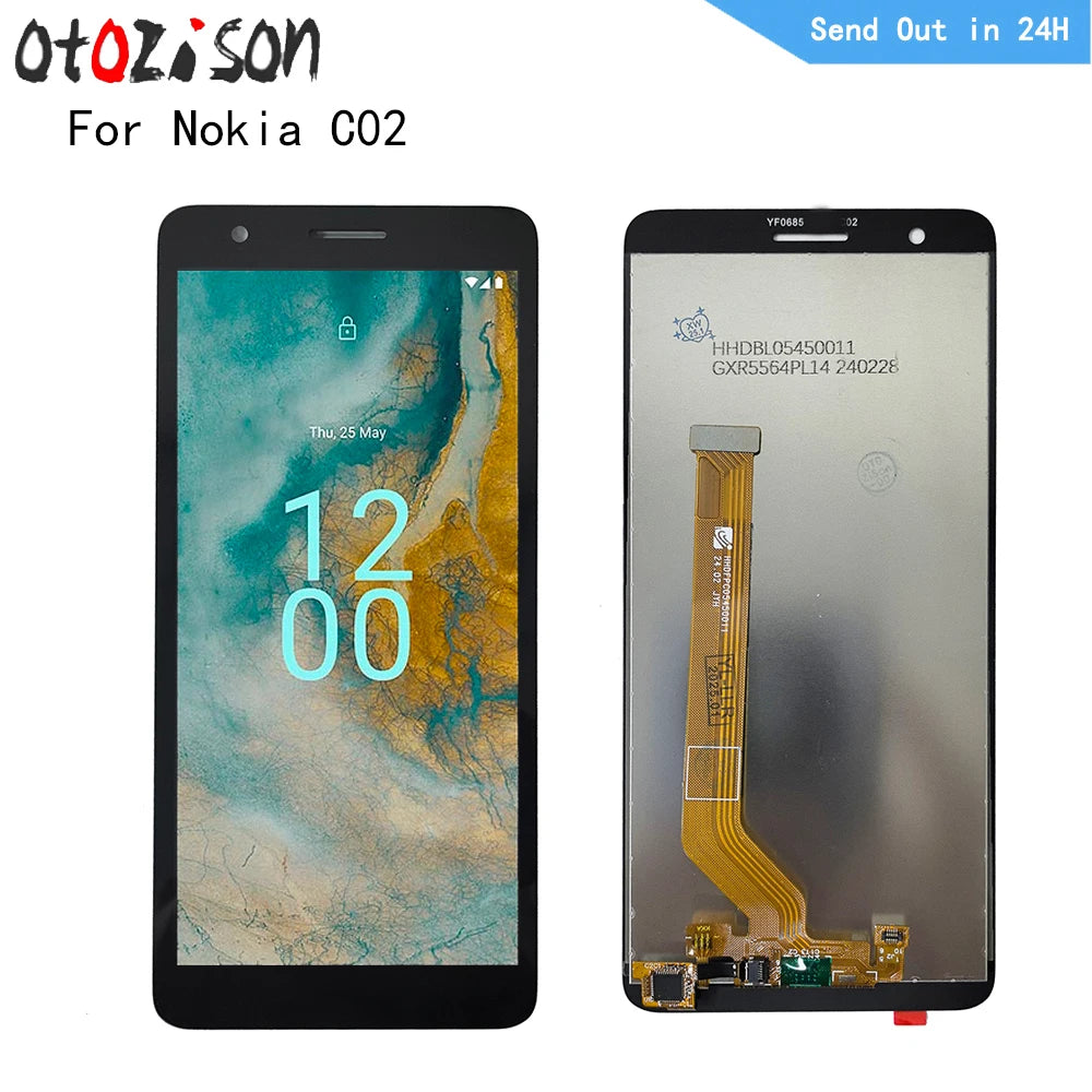5.45" IPS Display For Nokia C02 LCD Screen Touch Panel Digitizer WIth