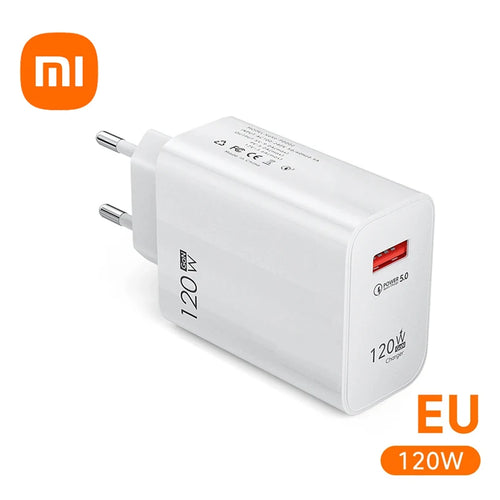 Xiaomi 120W Super Fast Charger 6A Cable USB 5.0 Type-C USB Turbo