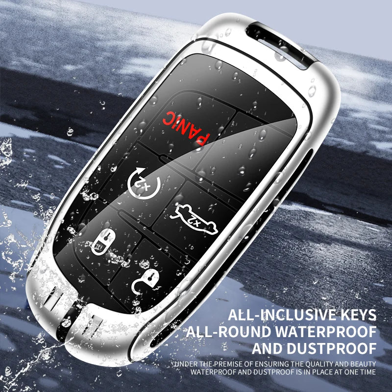 Zinc Alloy Leather Car Logo Key Cover Case For Jeep Grand Cherokee XJ