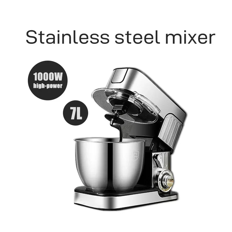 7L Stainless Steel Electric Food Stand Mixer 6-Speed Kitchen Chef with