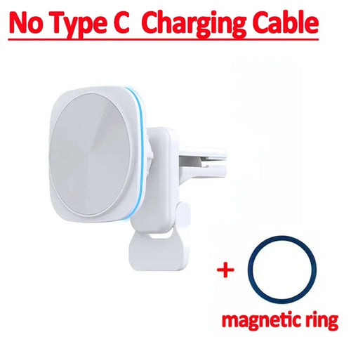 30W RGB LED Magnetic Wireless Charger Car Phone Holder Stand Car Mount