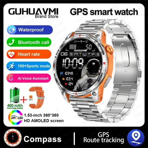 Outdoor Professional GPS Trajectory Smart Watch 1.5" HD Screen