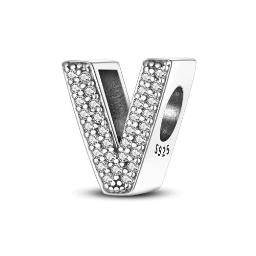 26 Letters Charm Beads Fit For Pandora 925 Sterling Silver Bracelet