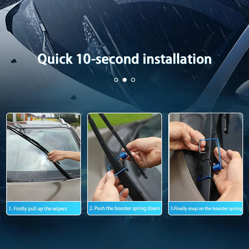 SEAMETAL 2Pcs Windshield Wiper Booster Spring Universal Wiper Fastener