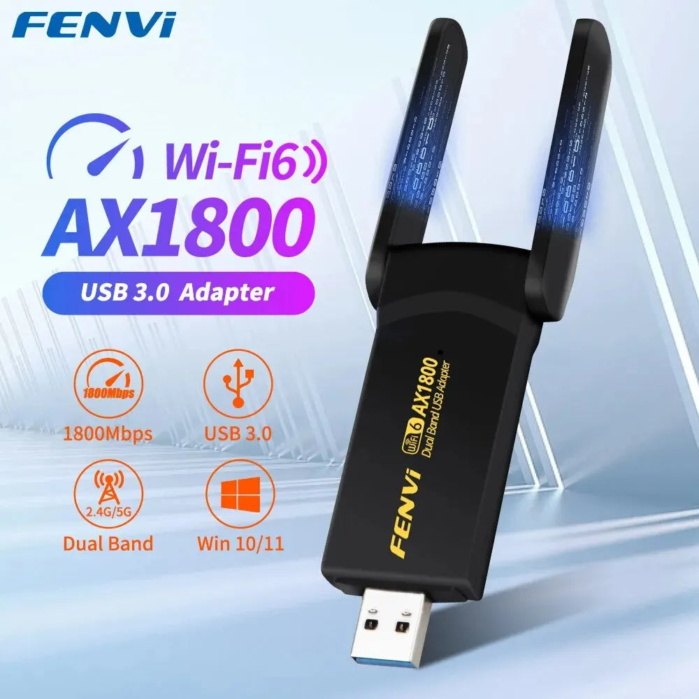 FENVI 1800Mbps WiFi 6 USB Adapter Dual Band 2.4G/5Ghz Wireless WiFi