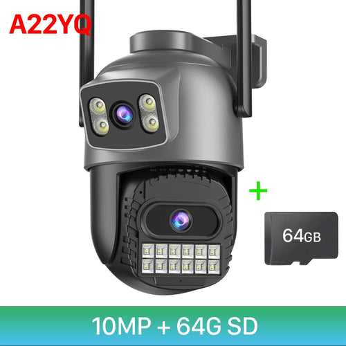 20MP 8K HD WiFi Camera Outdoor 10X Zoom Four Lens Three Screen Auto