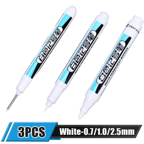 5/1Pcs Oily White Marker Pen Graffiti Pens Waterproof Permanent Gel