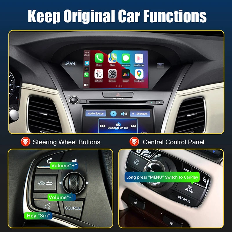 Car Ai Box Wireless Apple Carplay Android Auto For Acura YD3 MDX RDX