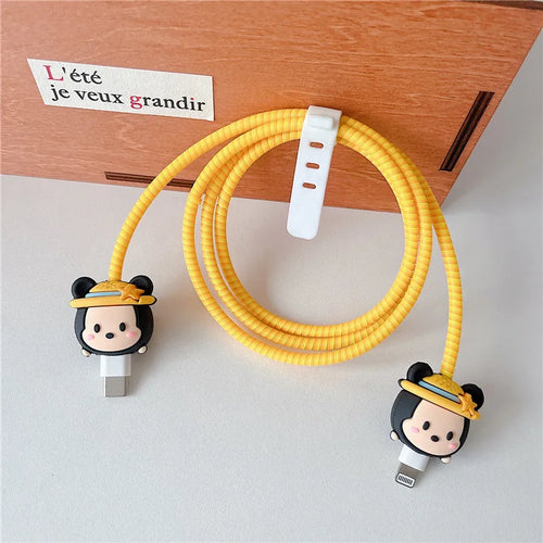 4Pcs/Set 1.4m Data Line Cable Winder Protection Cable Spring Rope