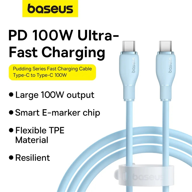 Baseus PD 100W USB C To USB Type C Cable For Macbook Fast Charging