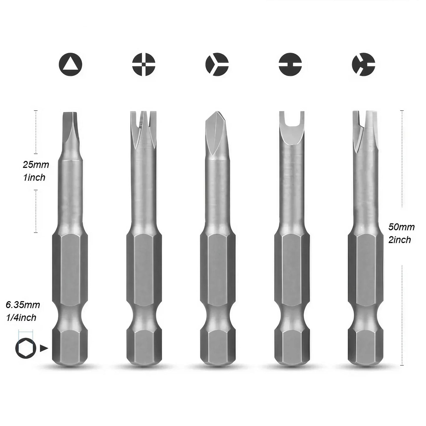 STONEGO 5/7/13pcs Special-shaped Screwdriver Set, 50mm Magnetic