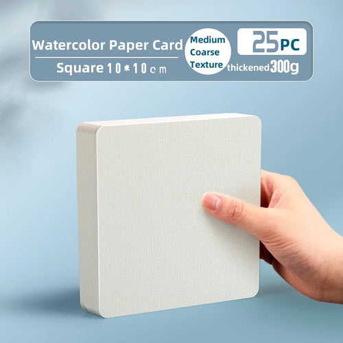 25 Sheets Square/Round Watercolor Paper 300g Cotton High Quality