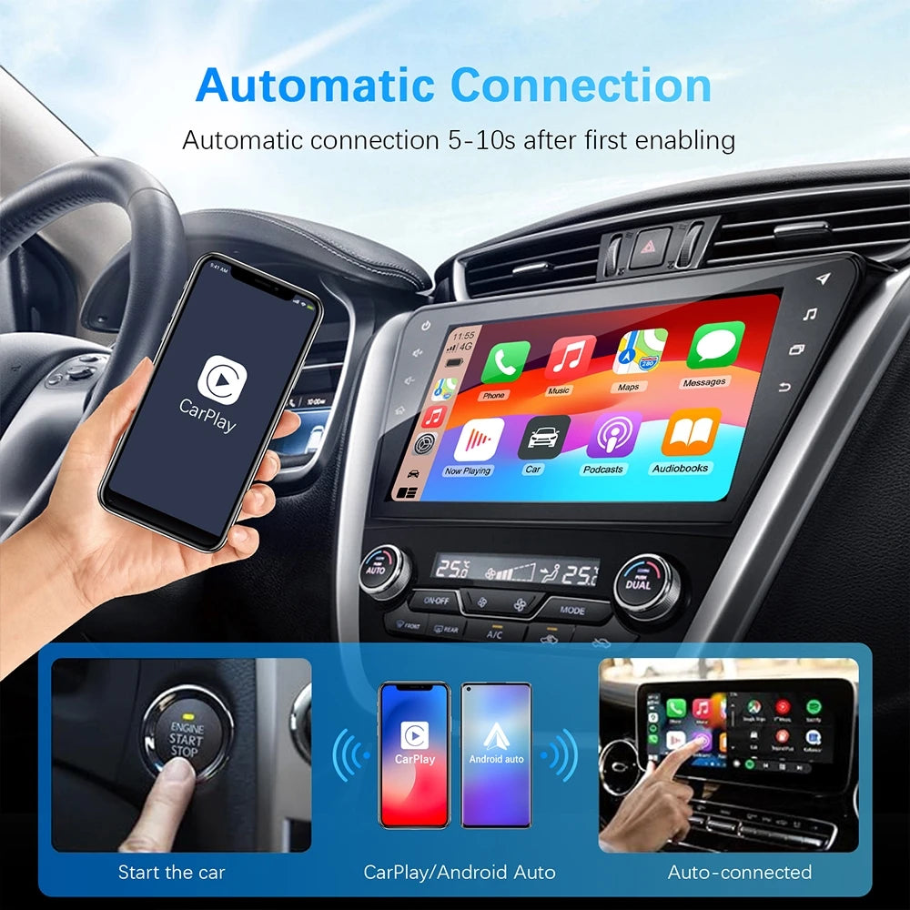 Carplay Wireless Adapter Android Auto 2in 1 Smart Dongle 2024 5G WIFI
