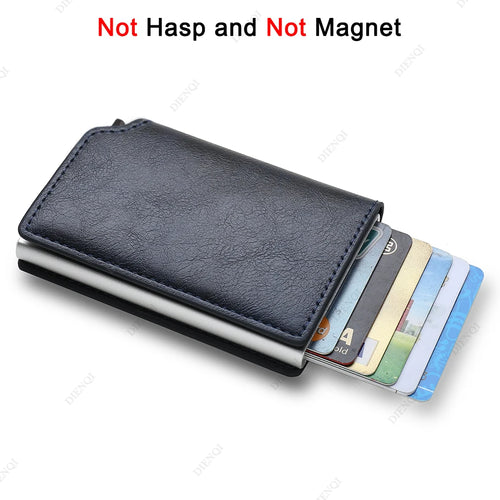 Rfid Aluminum Men Wallet Card Holders Purse Carbon Fiber Men Business