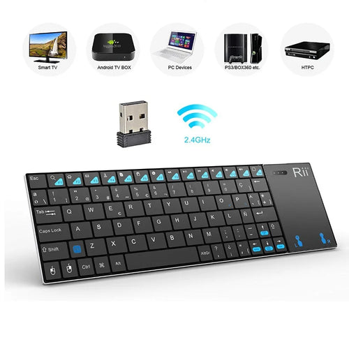 Russian Spanish English French Keyboard Wireless Rii K12+/i12+ Mini