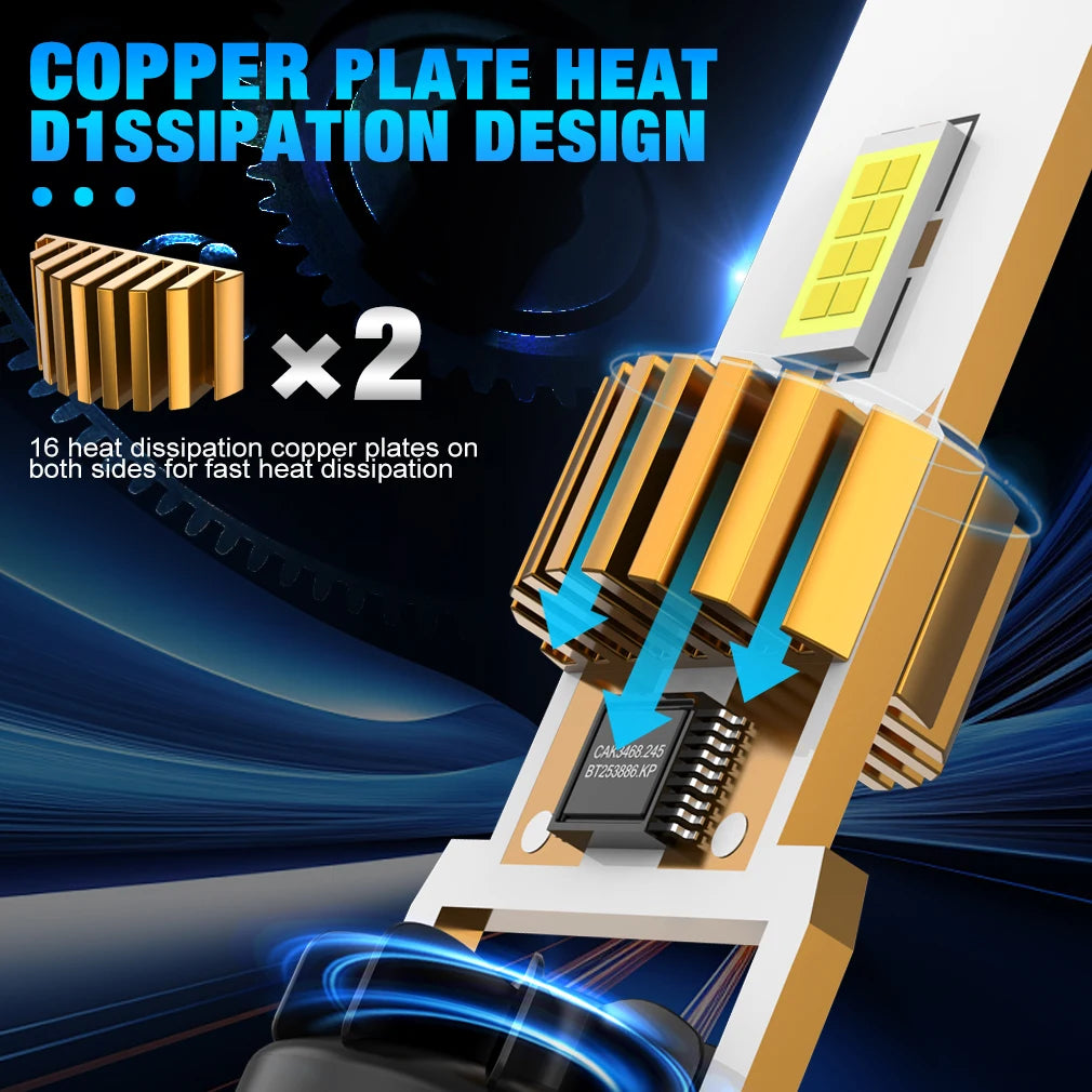 XSTORM H7 LED Headlight Bulb Mini Wireless 60W 20000LM 6500K CSP for