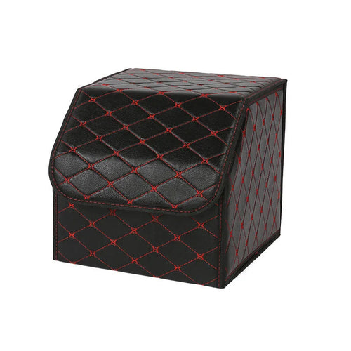 PU Leather Car Trunk Organizer Box Foldable Waterproof Durable Storage