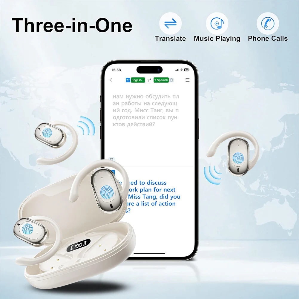 M57 3-in-1 AI Translator Earbuds 144 Languages Real-Time Translator