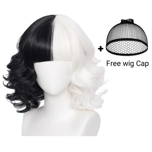 Adults Black White Witch Deville Cosplay Costume Dress for Women with