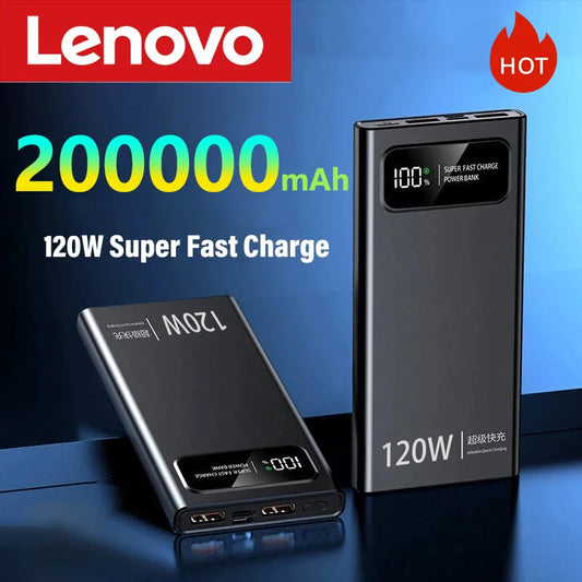 Lenove 120W Super Fast Charging Power Bank 200000mAh Ultralarge