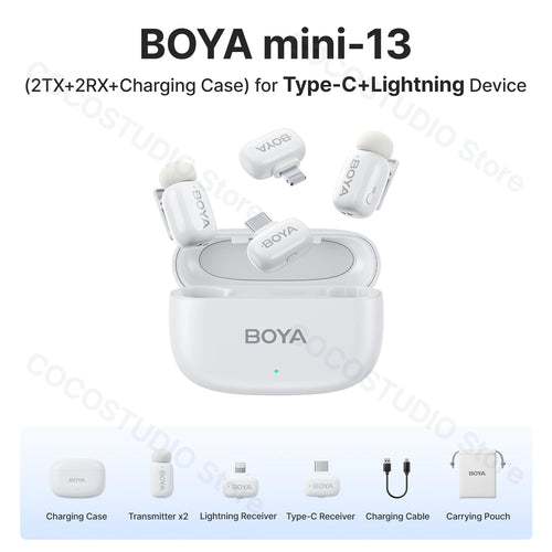 BOYA BOYA Mini Wireless Lavalier Microphone for iPhone Android USB-C