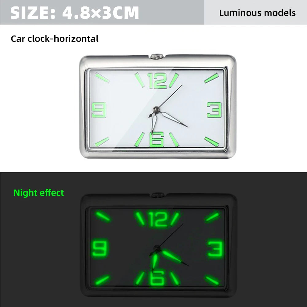 Auto Fashion Square Watch Car Clock Interior Decoration Self-adhesive