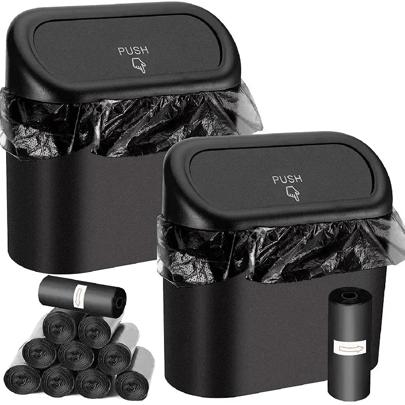 3Pcs Car Trash Can (with Lid) Contains 60 (300) Garbage Bags, Small