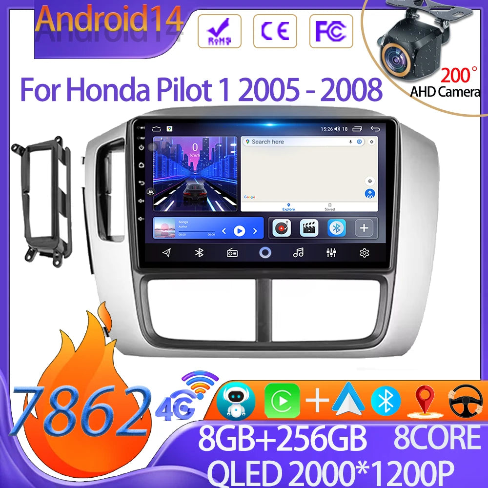 Car Video Player For Honda Pilot 1 2005 - 2008 WIFI Android Auto Car