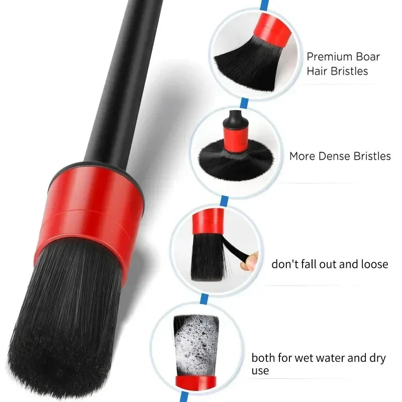 5Pcs Car Cleaning Brush Kit Auto Detail Brushes Dust Brushes for Car