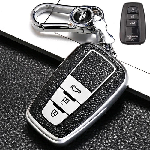 Leather Style Car Remote Key Case Cover Fob For Toyota Prius Camry