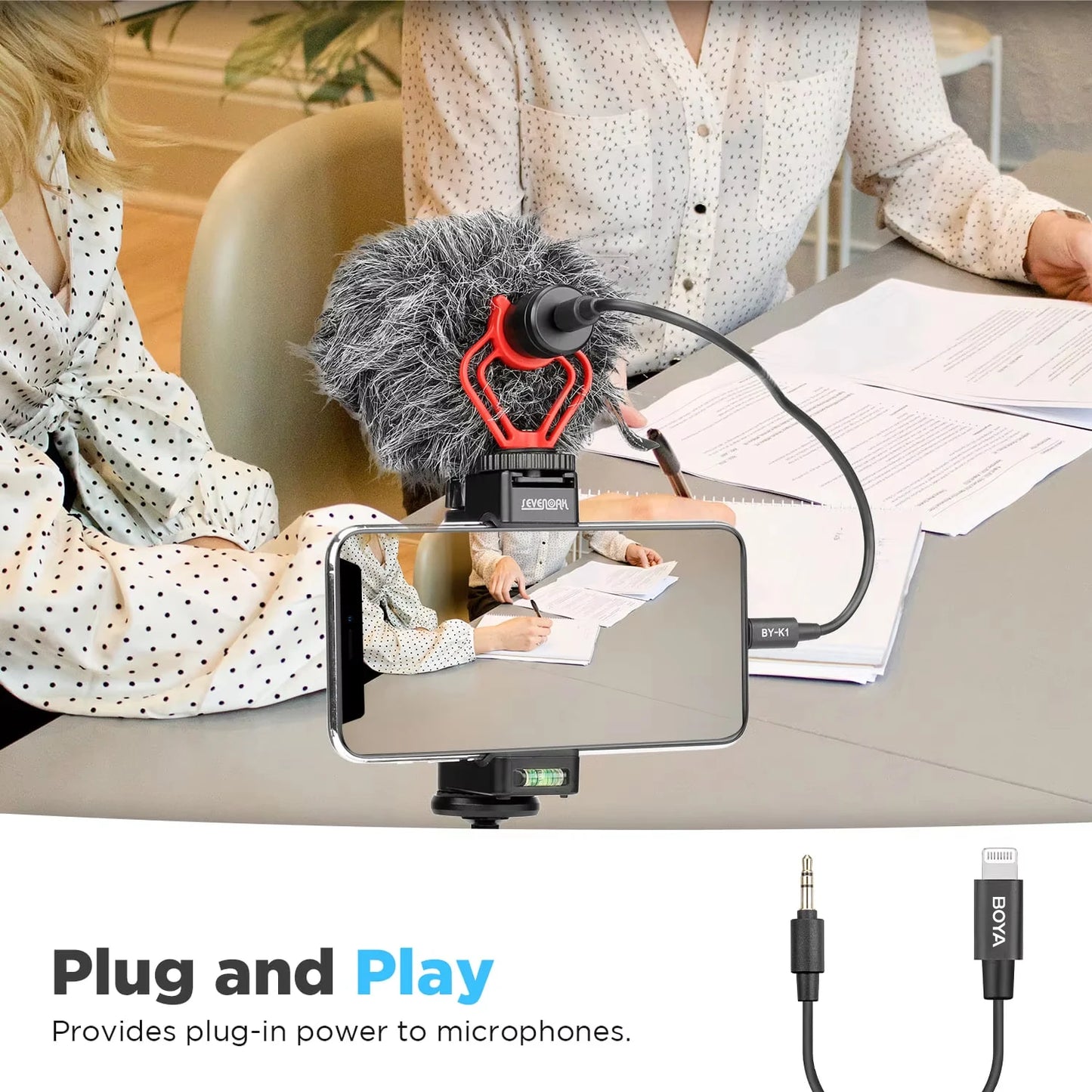 BOYA BY-K1-K9 3.5mm TRS to Lightning/Typec iPhone Android Phone Audio