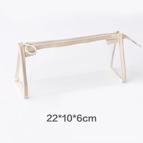 Transparent Pencil Case Large Capacity Simple Pen Bag Kawaii Cosmetic