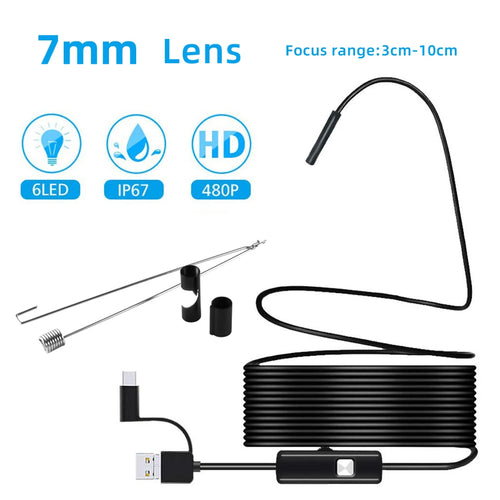 5.5mm/7mm HD 3 in 1 OTG Android Endoscope Camera Borescope IP67