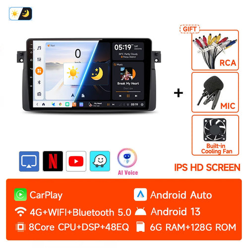 2 Din Android 13 Car Radio For BMW E46 M3 X5 1998-2006 Multimedia