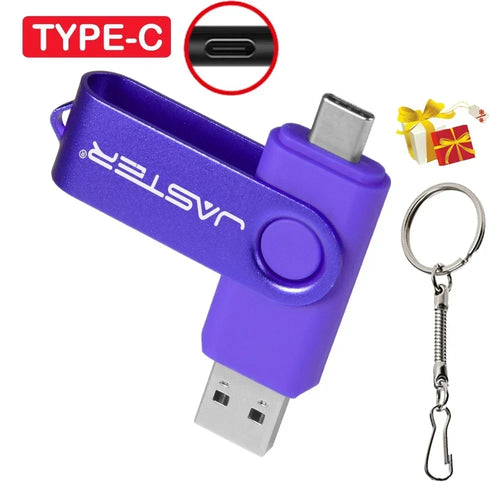 TYPE-C USB Flash Drive 128GB Real Capacity Pen Drive 64GB Free Key