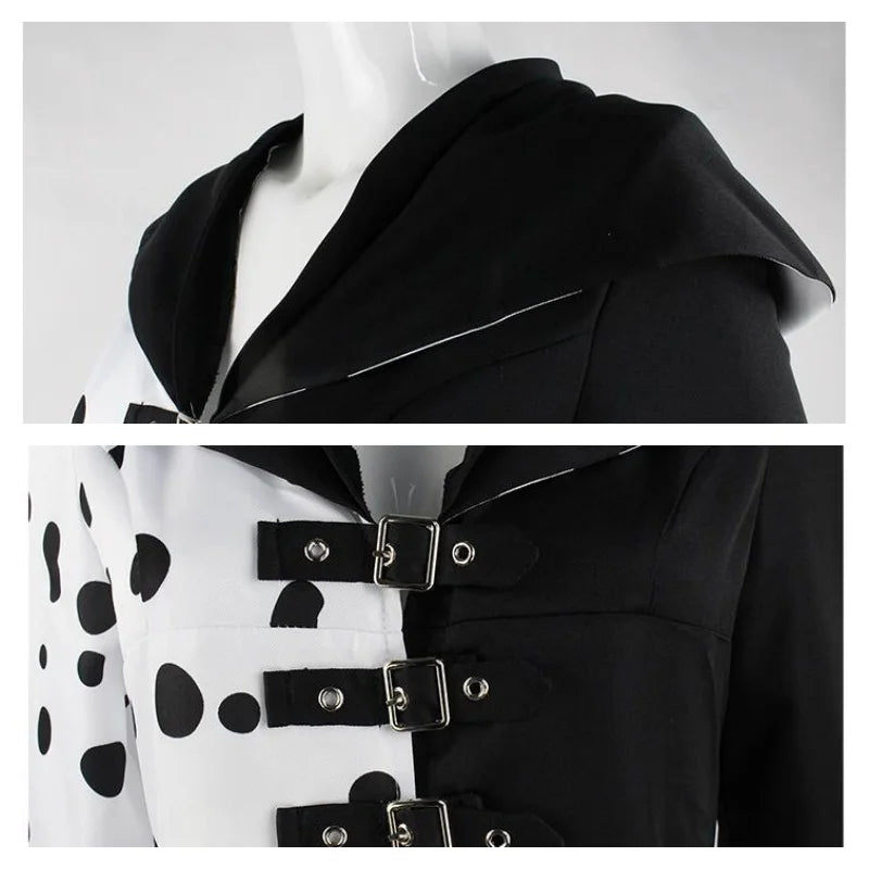 Adults Black White Witch Deville Cosplay Costume Dress for Women with