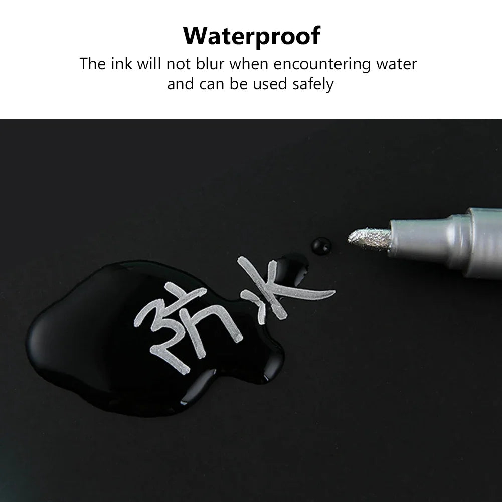 6 Pcs Colorful Permanent Paint Marker Waterproof White Markers tire