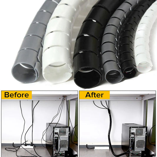 2M 16mm Flexible Spiral Cable Wire Protector Cable Organizer Computer