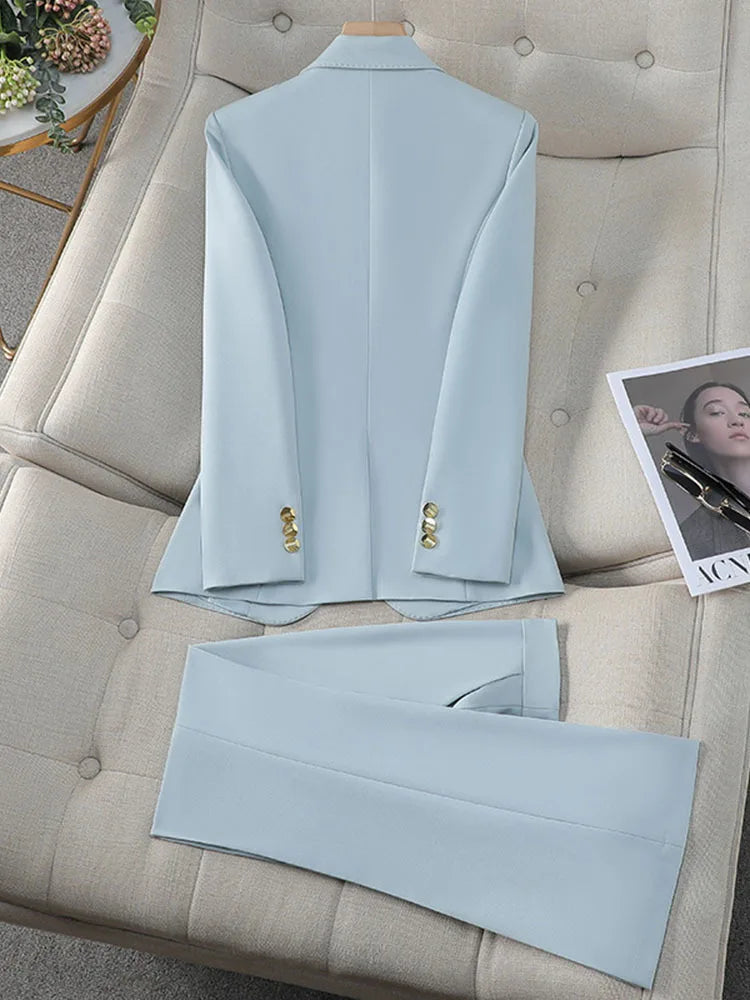 High Quality Blue Red Black White Ladies Pant Suit Women Female