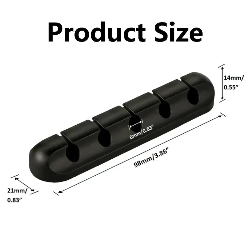 L16 Cable Organizer 5 Hole Silicone USB Desktop Management Clip Holder