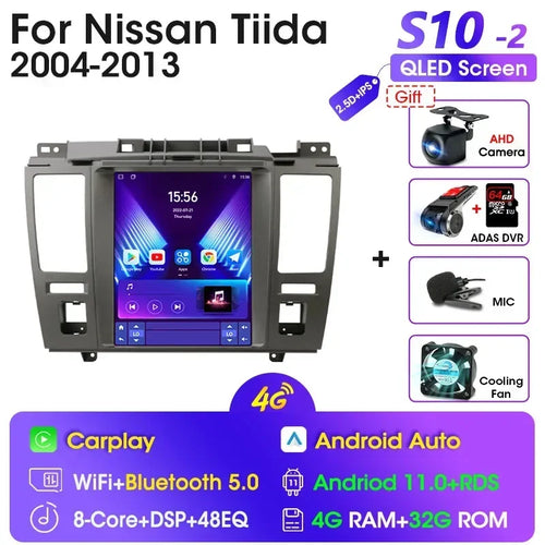 JMCQ 2 Din Car Radio Multimedia Video Player For Nissan Tiida C11