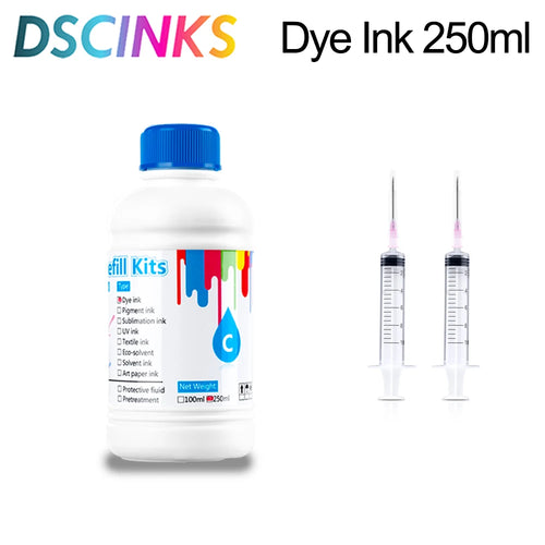 250ml Universal Dye Ink BK C M Y Kit Compatible For HP Canon Epson